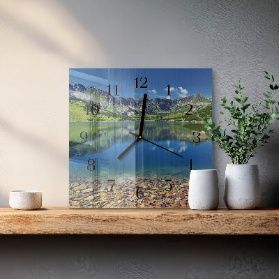 Wanduhr aus glas Bergsee