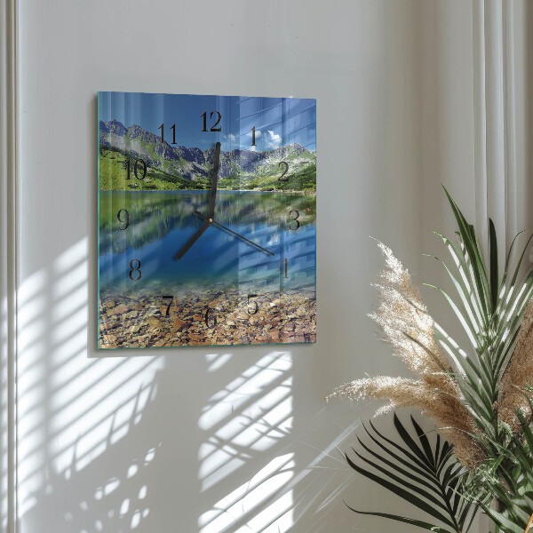 Wanduhr aus glas Bergsee