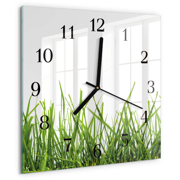 Wanduhr aus glas Gras