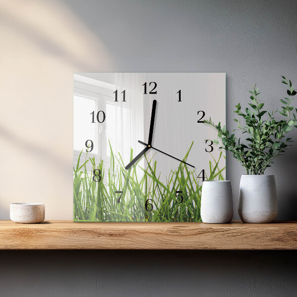 Wanduhr aus glas Gras