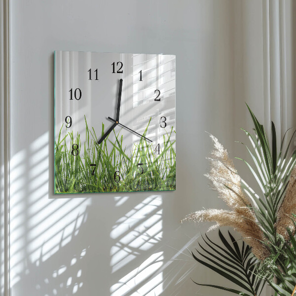 Wanduhr aus glas Gras