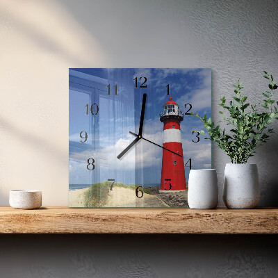 Wanduhr aus glas Leuchtturm