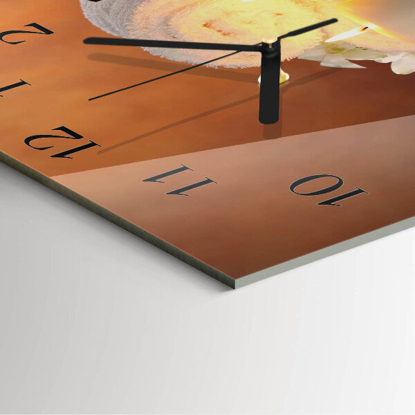 Wanduhr aus glas Spa-Kerzen