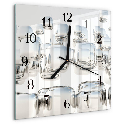 Wanduhr aus glas 3D-Würfel