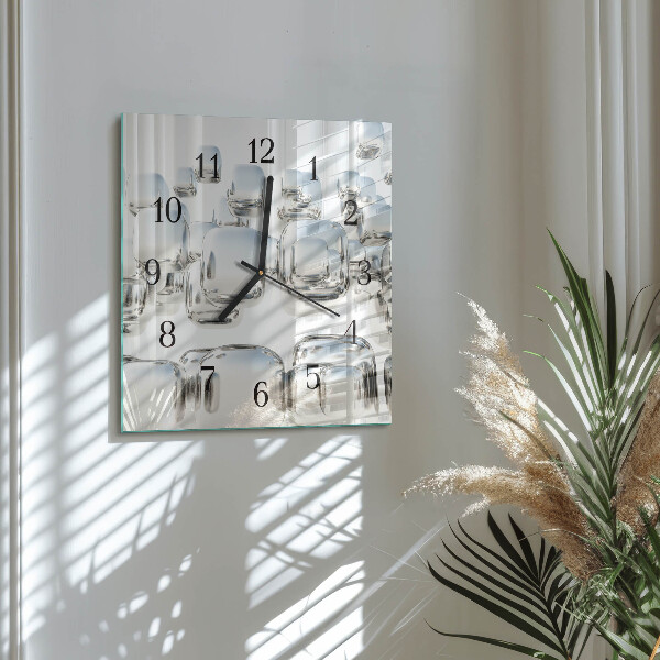 Wanduhr aus glas 3D-Würfel