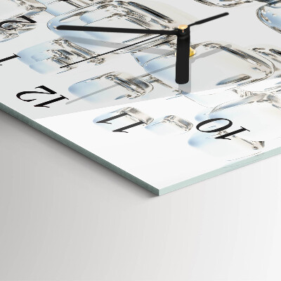 Wanduhr aus glas 3D-Würfel
