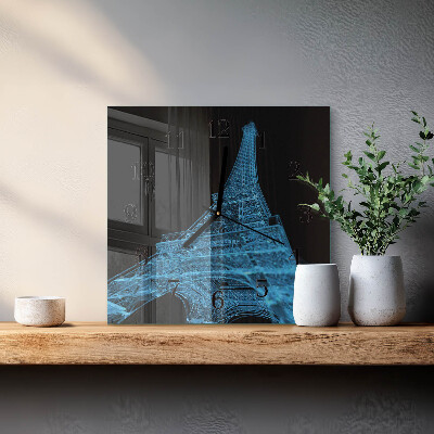 Wanduhr aus glas Eiffelturm Paris
