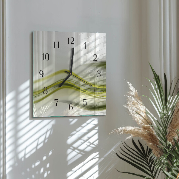 Wanduhr aus glas Abstrakte Linien