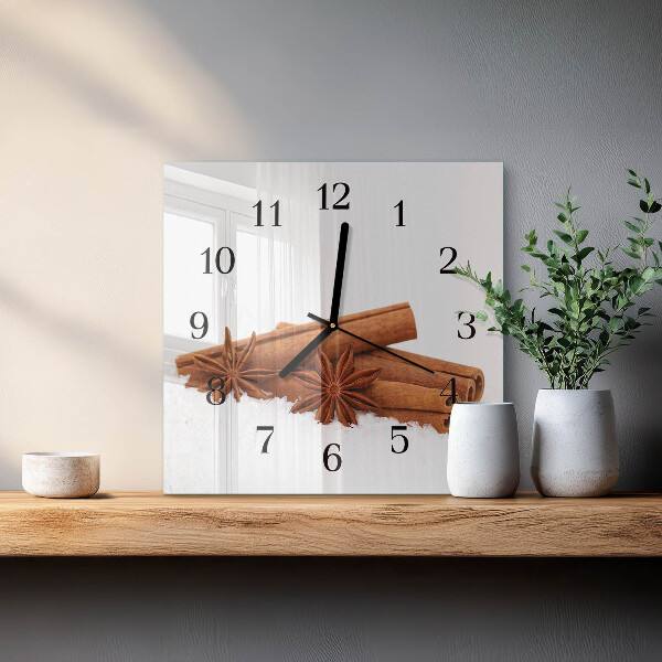 Wanduhr aus glas Vanille