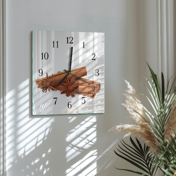 Wanduhr aus glas Vanille