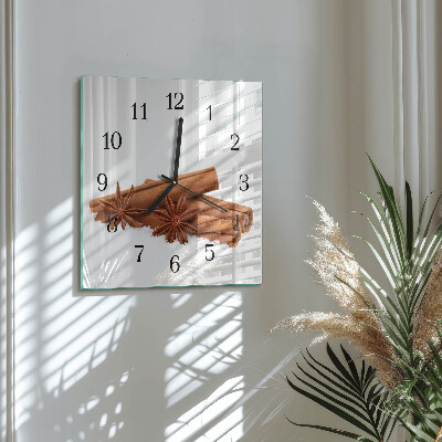 Wanduhr aus glas Vanille