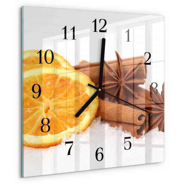 Wanduhr aus glas Zitrone Vanille