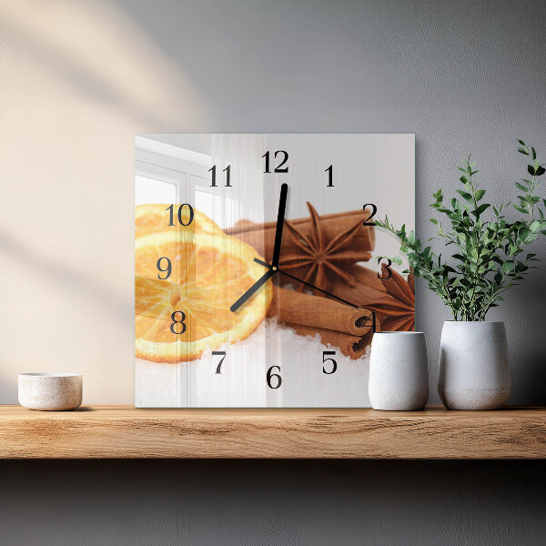 Wanduhr aus glas Zitrone Vanille