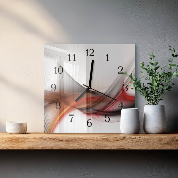 Wanduhr aus glas Abstrakte Linien