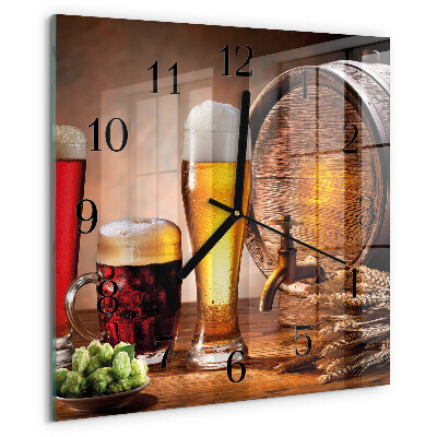 Wanduhr aus glas Bierfass