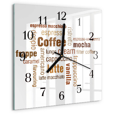 Wanduhr aus glas Kaffee