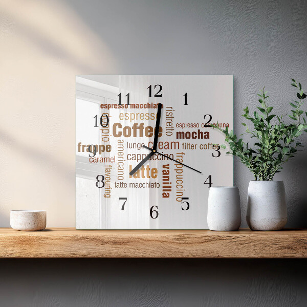Wanduhr aus glas Kaffee