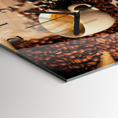 Wanduhr aus glas Tasse Kaffee