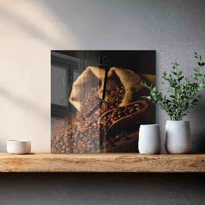 Wanduhr aus glas Kaffeebohnen