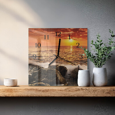 Wanduhr aus glas Sonnenuntergang
