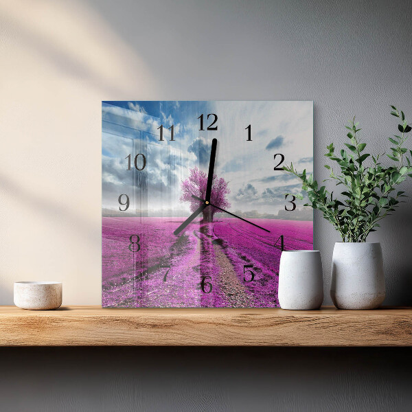 Wanduhr aus glas Feld