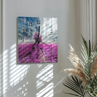 Wanduhr aus glas Feld