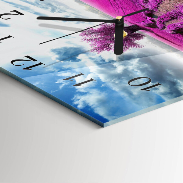 Wanduhr aus glas Feld