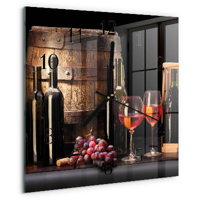 Wanduhr aus glas Weinfass