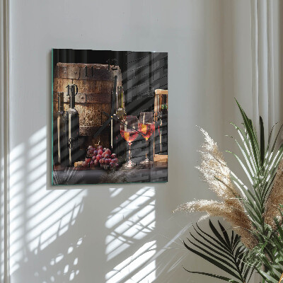 Wanduhr aus glas Weinfass
