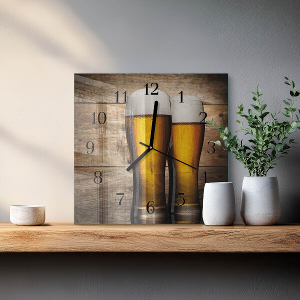 Wanduhr aus glas Bier