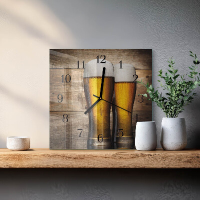 Wanduhr aus glas Bier