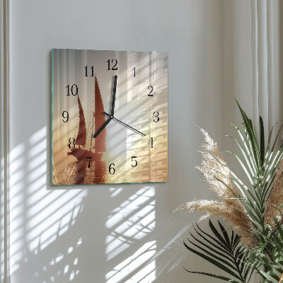 Wanduhr aus glas Segelboot