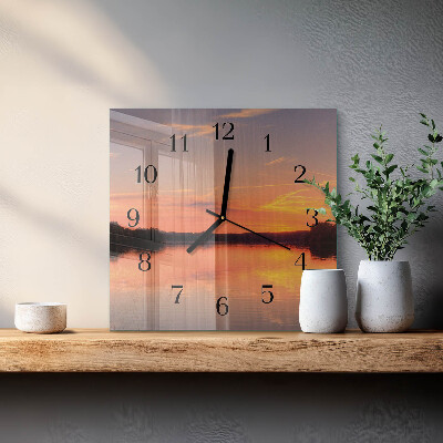 Wanduhr aus glas Sonnenuntergang