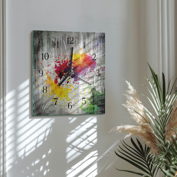 Wanduhr aus glas Flecken