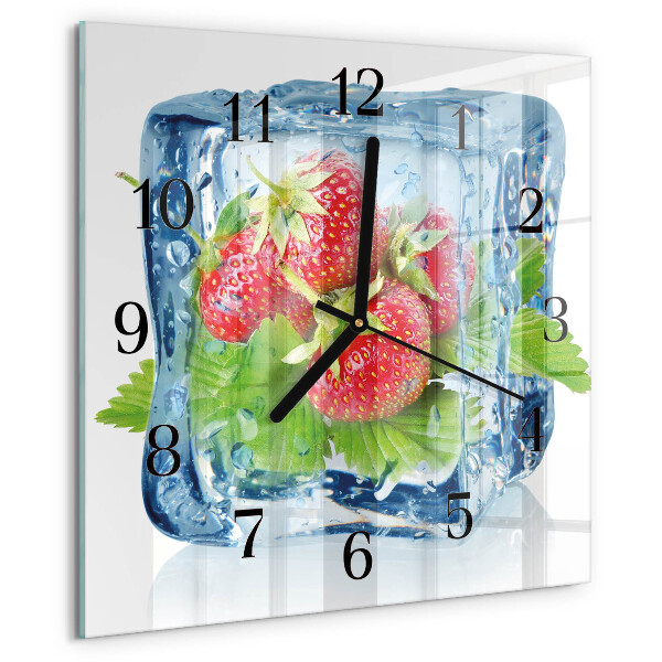 Wanduhr aus glas Erdbeereis