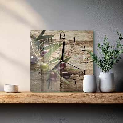 Wanduhr aus glas Oliven