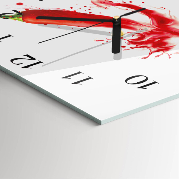Wanduhr aus glas Chili-Pfeffer