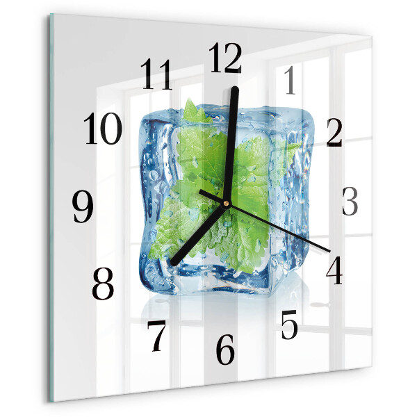 Wanduhr aus glas Eisminze