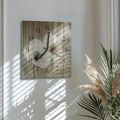 Wanduhr aus glas Mohn
