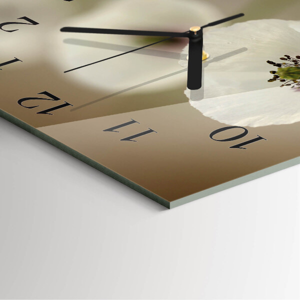 Wanduhr aus glas Mohn
