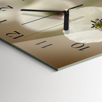 Wanduhr aus glas Mohn