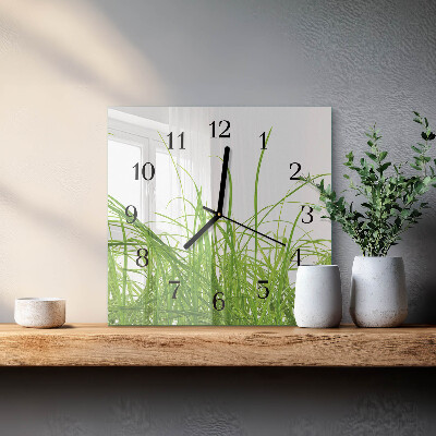 Wanduhr aus glas Gras