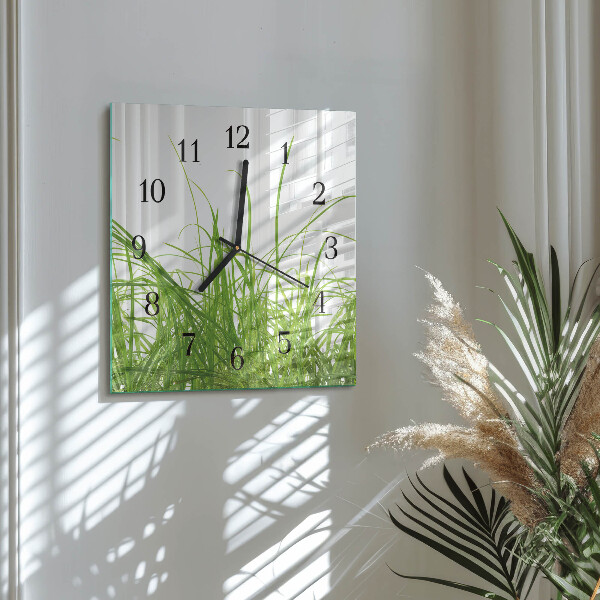 Wanduhr aus glas Gras