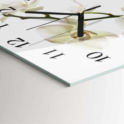 Wanduhr aus glas Orchidee