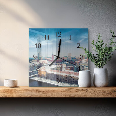 Wanduhr aus glas Winterstadt