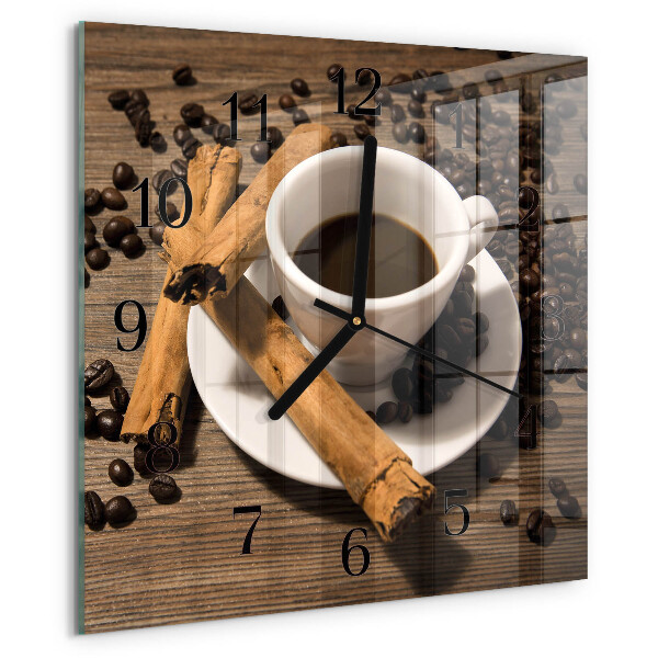 Wanduhr aus glas Zimtkaffee