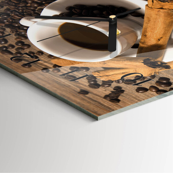Wanduhr aus glas Zimtkaffee