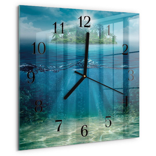 Wanduhr aus glas Meeresboden
