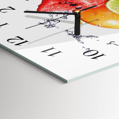 Wanduhr aus glas Obst