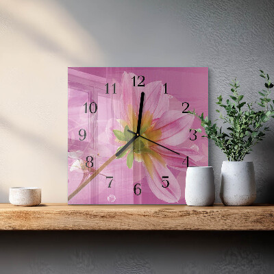 Wanduhr aus glas Blume